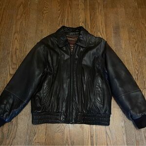 Reed Sportswear Leather Racing Jacket  Mens 40 Lg Black